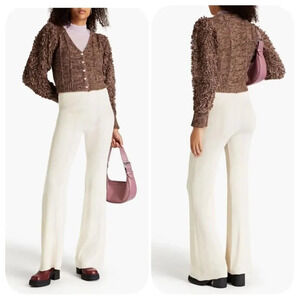 NWOT REMAIN BIRGER CHRISTENSEN Solaima ribbed-knit flared pants Sz 6